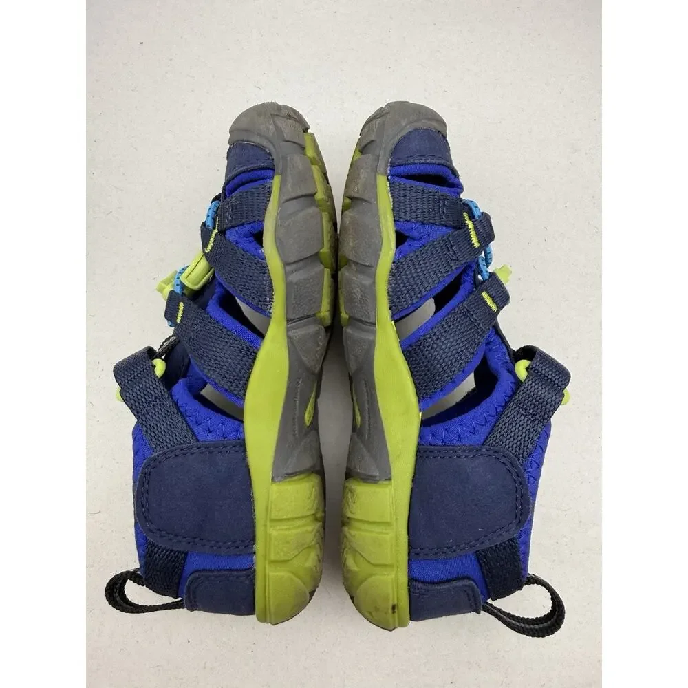 KEEN Unisex-Child Seacamp 2 CNX Closed Toe Sandals, Naval Academy/Chartreuse, 10